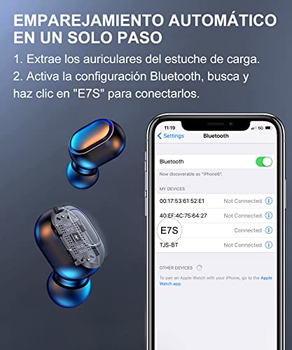 Auricular Bluetooth inalámbrico,Mini Audífonos Inalámbricos con Microfono, Bluetooth Auriculares Agua audifonos a Prueba de táctil,para iPhone Samsung Huawei Xiaomi Laptop para Juegos Escuchar música
