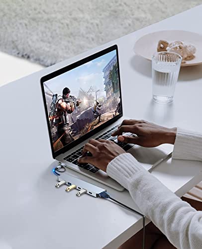 Lostrain Hub USB C 3.0, 7 en 2 Adaptador multipuerto Tipo C Hub con USB 3.0/100W PD Charging Concentrador Hub USB C para MacBook Air/Pro iPad Chromebook Lenovo Huawei Surface