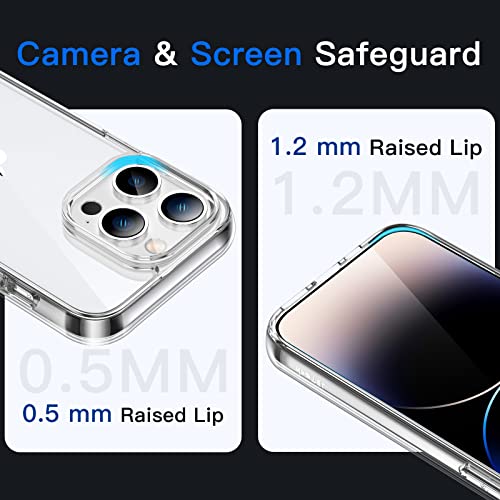 JETech Funda para iPhone 14 Pro 6,1 Pulgadas, Anti-Amarillo Antigolpes Carcasa, Antiarañazos Respaldo Transparente (Transparente)