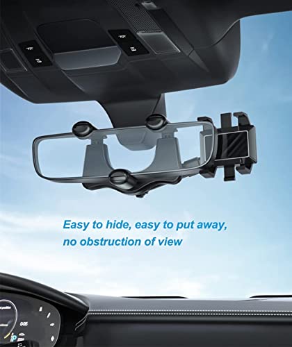TBONEEY Soporte para Teléfono de Coche, Soporte Celular Auto Móvil Universal, Soporte para Celular Automovil para GPS Retrovisor Coche, para en el Coche Giratorio 360° y Retráctil Ajustable