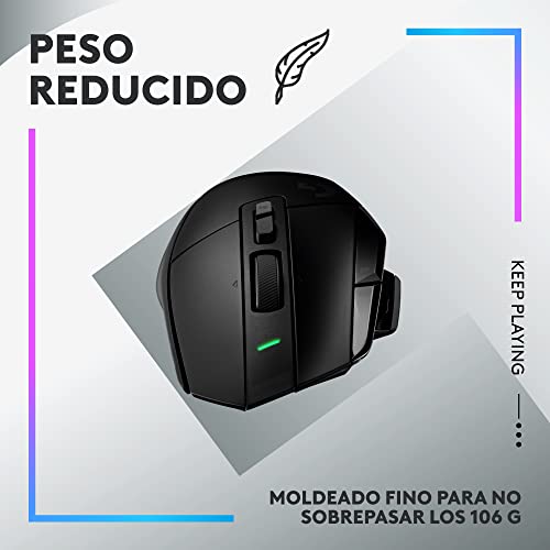 Logitech G502 X Plus Lightspeed Mouse Óptico Inalámbrico RGB para Gaming - Interruptores híbridos LIGHTFORCE, LIGHTSYNC RGB, Sensor Gaming Hero 25K, Compatible con PC - macOS/Windows - Negro