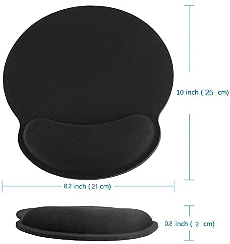 UCMDA Mouse Pad - Alfombrilla para Mouse Ergonomico, Tapete para Mouse, Alfombrilla de Ratón Base de Goma no Deslizante - Negro