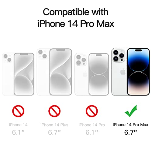 JETech Funda Magnética para iPhone 14 Pro MAX 6,7 Pulgadas, Compatible con MagSafe Carga Inalámbrica, Carcasa Bumper Teléfono Antigolpes, Parte Trasera Transparente Anti-Arañazos (Transparente)