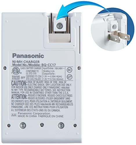 Panasonic K-KJ17MZ104A Eneloop -Cargador de baterías avanzadocon paquete de energía de pilas de colores 10AA y 4AAA