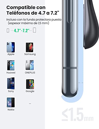 UGREEN Soporte Celular Auto Magnético, Mini Porta Celular para Auto Iman para Ventilación, Base Celular Auto Compatible con Celulares 4.7''-7.2'' como iPhone 14 13 12 Pro Max X, Galaxy S23 Ultra, S23, S22 Ultra, Redmi