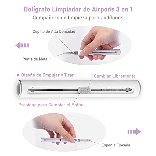 1 pieza limpiador Kit para AirPods , Auriculares Kit de limpieza para  AirPods 1 2 3 , Móvil Pluma de limpieza con suave Cepillo para Auriculares  limpiador , Auriculares inalámbricos , iPhone 