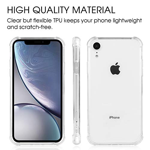 PUBAMALL Funda Compatible con iPhone XR, Clear PC Cubierta Trasera con TPU Parachoques Marco híbrido Transparente Funda Protectora (Claro)