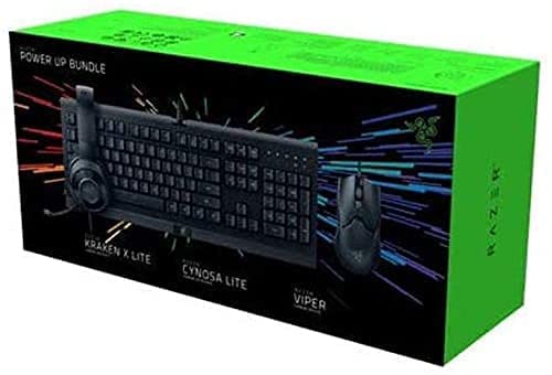 Kit Gamer Razer Power Up Bundle | Teclado con iluminación | Mouse ambidiestro | Auriculares ultraligeros
