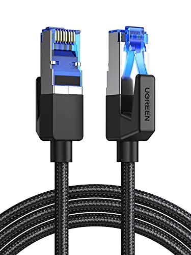 UGREEN - Cable Ethernet Cat 8 de 2 m, trenzado de alta velocidad de 40 Gbps, 2,000 MHz, RJ45, blindado, para interiores, cables LAN para PC de juegos, PS5, PS4, PS3, Xbox, módem, router