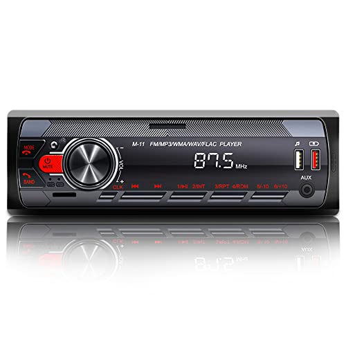 HIMICAR Autoestereo Reproductor Estereo para Automovil 7 Pulgadas MP3, Control por Voz, Dual USB Apoyar AUX / TF /Disco U /FM Bluetooth Estereos con Tarjeta, Llamada Bluetooth + Control Remoto FM