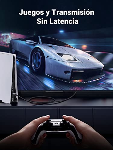 UGREEN - Cable Ethernet Cat 8 de 2 m, trenzado de alta velocidad de 40 Gbps, 2,000 MHz, RJ45, blindado, para interiores, cables LAN para PC de juegos, PS5, PS4, PS3, Xbox, módem, router