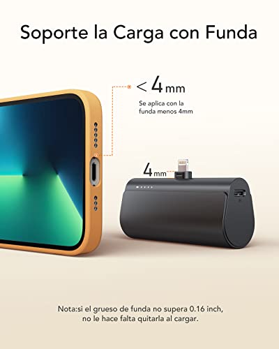 Mini Power Bank Portátil PD 20W para iPhone con Cable Integrado,Batería Portátil Inalámbrico Carga Rápida Banco de Energía 5000 mAh Compatible con iPhone 11 Pro/XS/XS MAX/XR para Día De San Valentín