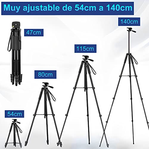 Hisemy Trípode de Cámara（140CM）,Trípode para Movil,Cámara de