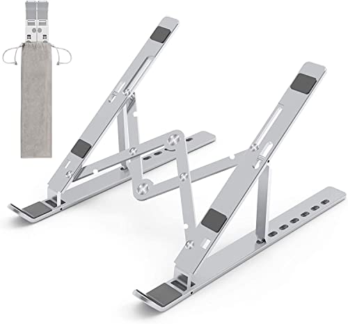 Soporte para Laptop, Aluminum Soporte Portátil, Plegable y Ajustable Laptop Soporte de ventilado, Altura Ergonómica para Portátiles y Tabletas