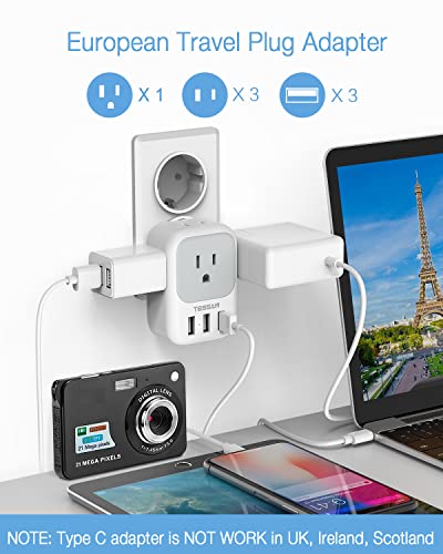 FORTRAVEL - Adaptador universal de enchufe de viaje para Europa, adaptador  de enchufe universal a Austria, adaptador de enchufe de Grecia, adaptador