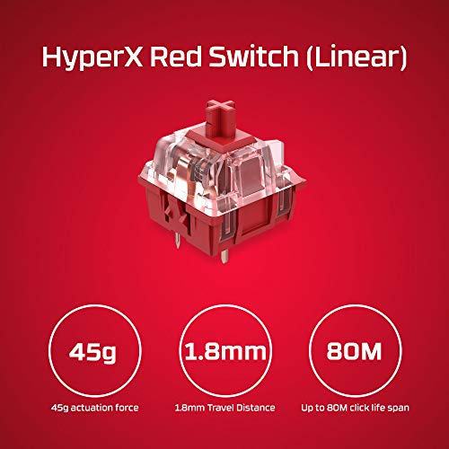 HyperX Alloy Origins 60 - Teclado mecánico para juegos - Factor de forma ultra compacto del 60% - Interruptor rojo lineal - Teclas PBT de doble disparo - Retroiluminación LED RGB - Compatible con software NGENUITY - Rosa (reacondicionado)