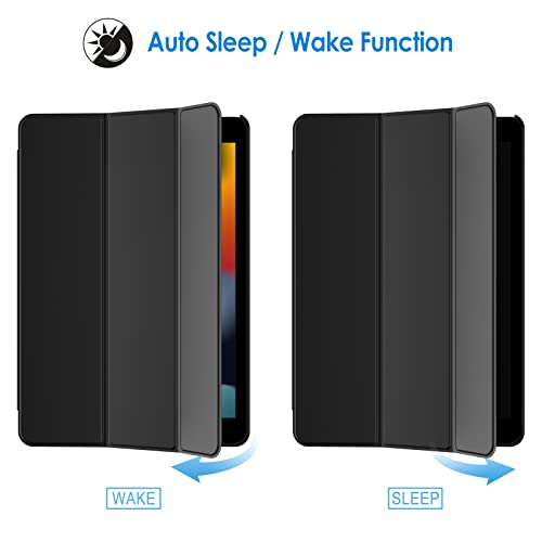JETech Funda Compatible con iPad 9/8 / 7 (10,2 Pulgadas, 2021/2020 / 2019 Modelo, 9.ª/ 8.ª/ 7.ª Generación), Carcasa con Auto-Sueño/Estela, Negro