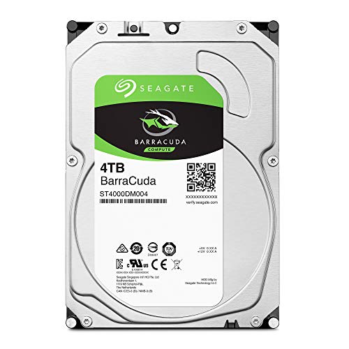 Seagate - Disco duro interno BarraCuda SATA de 4 TB, 6 Gb/s, 256 MB de caché de 3,5 pulgadas (ST4000DM004), paquete único