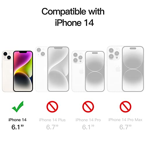 JETech Funda para iPhone 14 6,1 Pulgadas, Anti-Amarillo Antigolpes Carcasa, Antiarañazos Respaldo Transparente (Transparente)