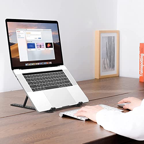 WAYAMY Soporte Portatil, Multiángulo Ventilado Refrigeración Soporte Portatil Mesa 10 Niveles Adjustable Soporte Ordenador Portátil Antideslizante Resistente para 10-15.6 Pulgadas Laptop ( ABS Negro)