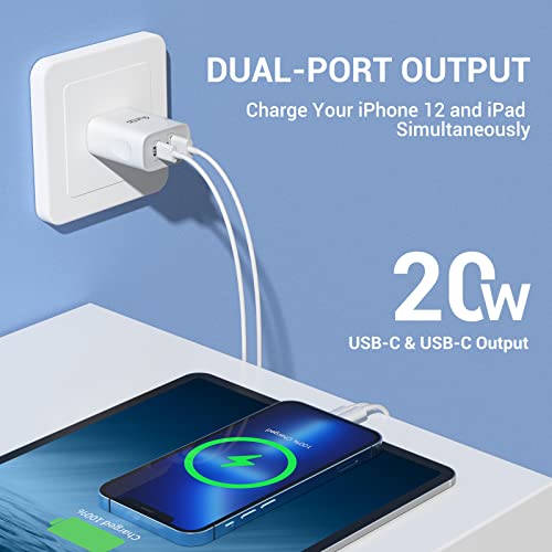 Quntis 20W Cargador Rápido para iPhone, Cargador USB C Carga Rápida con Cable iPhone USB C 2M, Compatible con iPhone 14 13 12 SE 11 XR XS MAX X 8 iPad Pro