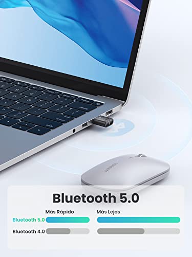 UGREEN Adaptador Bluetooth USB para PC, receptor de dongle Bluetooth 5.0  [Windows 11/10/8.1 sin controlador], compatible con computadora de
