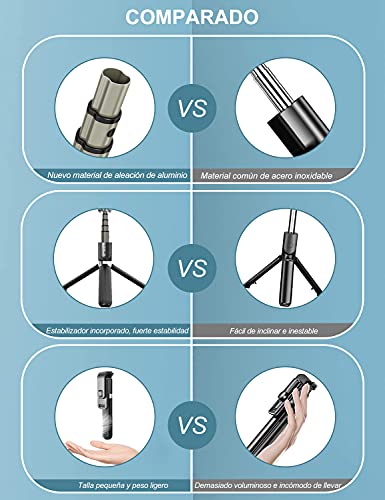 Q08 Palo selfie con estabilizador y el botón Bluetooth, trípode