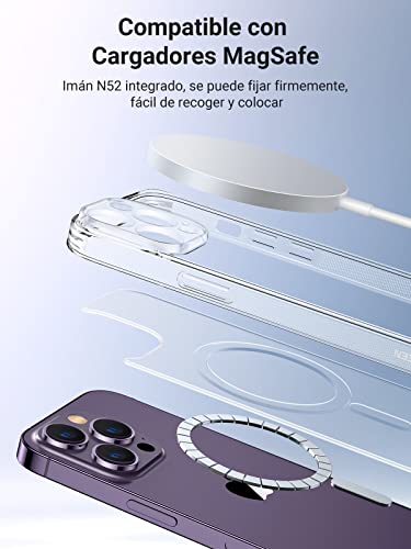 UGREEN Funda Magsafe para iPhone 14 Pro MAX 6,7 Pulgadas, iPhone Case Magnética Ultra Delgado con Protector de Bolsa de Aire, Carcasa Anti-Caída de Carga Inalambrica (Transparente)