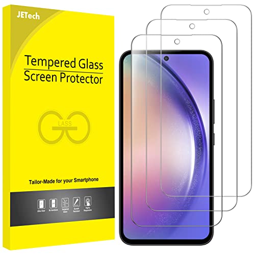 JETech Protector de Pantalla para Samsung Galaxy A54 5G 6.4 Pulgadas, 9H Mica de Cristal Vidrio Templado, Resistente a los Arañazos, HD Transparente, 3 Unidades