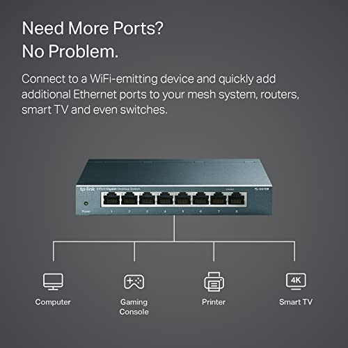 TP-Link TL-SG108 Unmanaged Switch de Escritorio, 8 Puertos 10/100/1000Mbps