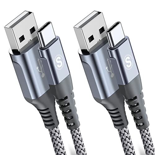 2 Unidades 2M Cable USB C, Cable Tipo C 3.1A Carga Rápida, Nylon Trenzado  Compatible con Samsung Note20/10/9 S21/20/10/9/8 A21s A32 A50 A71, Xiaomi