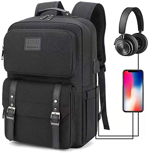 Mochila para Laptop Computadora Portátil para Empresas, Mochila de Viaje TUQI Casual Business College Mochila para Hombres, Mujeres, Trabajo, Macbook, Tableta (Negro)