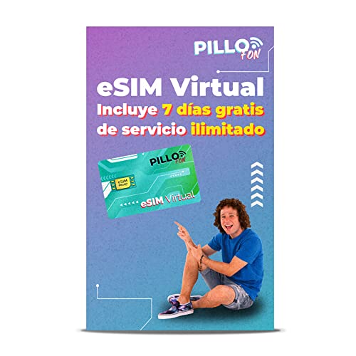 PilloFon eSIM Virtual Recargable con 7 Días de Servicio