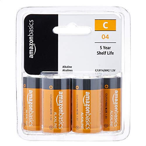 Amazon Basics - Paquete de 4 pilas alcalinas multiusos, 5 años de vida útil, paquete de valor fácil de abrir