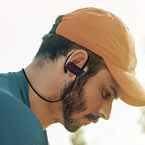 Firstop Auriculares Bluetooth, Audífonos Inalámbricos Impermeables IPX7, Auriculares con Reducción de Ruido y Ajuste Seguro para Deportes y Gimnasia, con Micrófono Incorporado