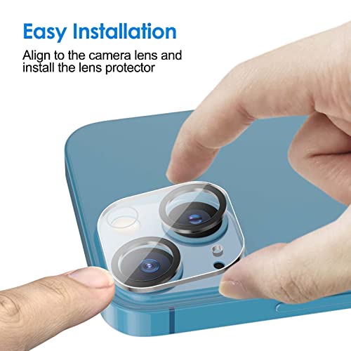 JETech Protector Lente de Cámara para iPhone 13 6,1" y iPhone 13 mini 5,4", Mica de Cristal Vidrio Templado 9H, Ultra HD Transparente, Antiarañazos, 3 Unidades