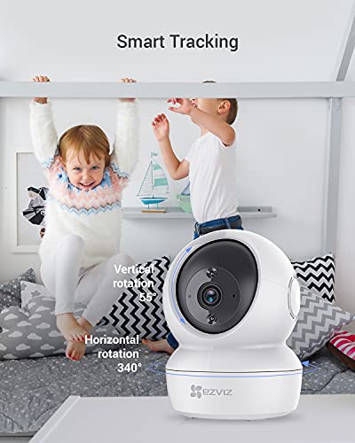 EZVIZ Cámara de Vigilancia WiFi Interior 1080p Cámara IP Domo 360º PTZ, Visión Nocturna, Detección de Movimiento, Audio Bidireccional, Compatible con Alexa y Google, Andriod/iOS, C6N