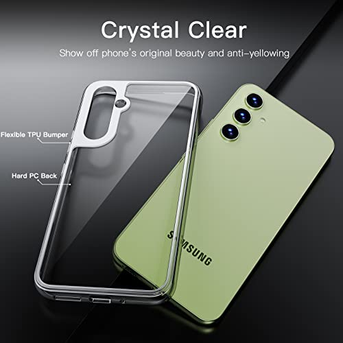 JETech 2 en 1 Funda para Samsung Galaxy A54 5G 6.4 Pulgadas con 2 Piezas Protector Pantalla, Mica Cristal Vidrio Templado, Carcasa Clara Trasera Antigolpes (Transparente)