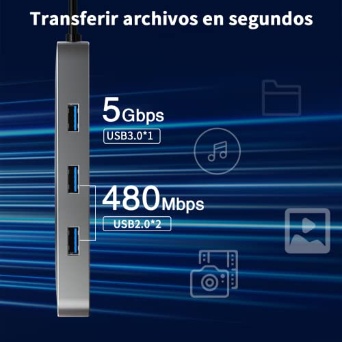 USB C HUB,10 en 1 Adaptador USB C a HDMI 4K, con VGA, Puerto de Carga PD de 100W,USB 3.0/2.0 y Gigabit Ethernet Puerto,Lector de Tarjetas SD/TF,3.5mm Interfaz de Audio,HUB USB C 3.0 Tipo C Docking Station para MacBook Pro/Air, SurfaceBook 2, XPS13