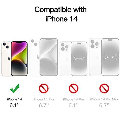 JETech 3 en 1 Funda para iPhone 14 6,1 Pulgadas, con 2 Protector Pantalla y 2 Protector Lente Cámara, Anti-Amarillo, Mica Cristal Vidrio Templado Cobertura Completa, Carcasa Antigolpes (Transparente)