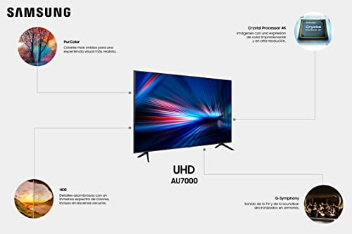 Pantalla Samsung 55" Crystal UHD 4K UN55AU7000FXZX (2021)