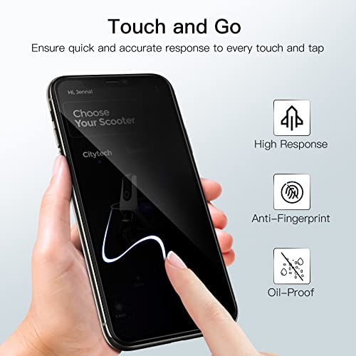 JETech Protector de pantalla de privacidad para iPhone 15 Pro Max de 6.7  pulgadas, película de vidrio templado antiespía con herramienta de fácil