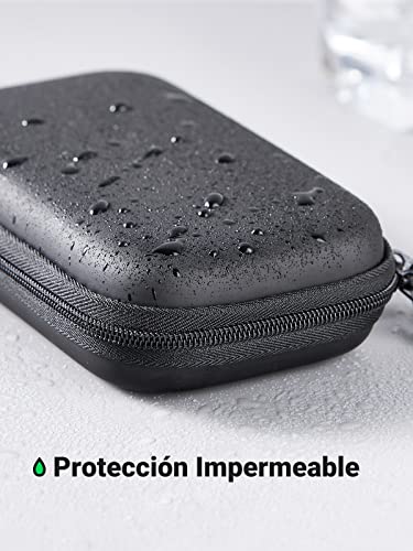 UGREEN Organizador Portátil, Bolsa para Disco Duro 2.5" Accesorios Electrónicos con Doble Capa Acolchada, Estuche para Viaje para Disco Duro Externo 2.5", Cables USB, Auriculares, Cargadores, Tarjetas