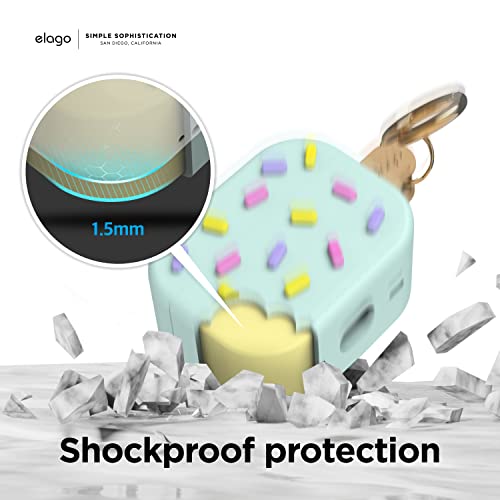 elago Funda Ice Cream Compatible con Apple AirPods Pro 2 - Compatible con Case AirPods Pro 2ª Generación, Mosquetón Incluido, Soporta Carga Inalámbrica, Carcasa Estuche Protección Completa (Menta)