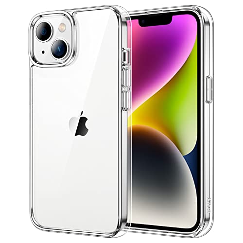 JETech Funda para iPhone 14 6,1 Pulgadas, Anti-Amarillo Antigolpes Carcasa, Antiarañazos Respaldo Transparente (Transparente)