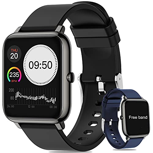 Smartwatch, Salandens Reloj Inteligente Mujer y Hombre Smartwatch Presion Arterial Monitor Pulser, Impermeable IPX7,con Monitor De Frecuencia Cardíaca, Monitor De Calorías, Podómetro,GPS, etc.