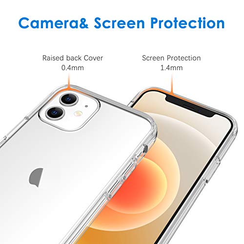 JETech Funda para iPhone 12/12 Pro 6,1 Pulgadas, Anti-Amarillo Carcasa Anti-Choques y Anti- Arañazos (Transparente)