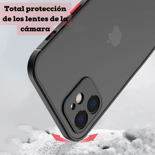 CELULARTE Funda Compatible iPhone 11 6.1" Uso Rudo Mate Protector Camara (Negro, iPhone 11)