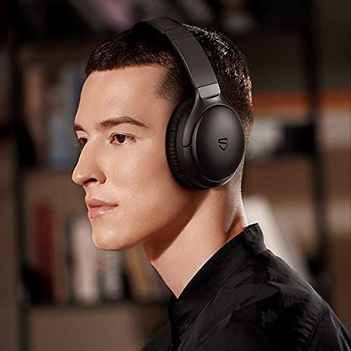 SoundPEATS A6 Audifonos Inalámbricos Diadema Plegables Bluetooth5.0, Auriculares Over Ear Cancelación Activa de Ruido, Altavoz Dinámico de 40mm, Manos Libre Bajos Potentes, Total 38 Horas