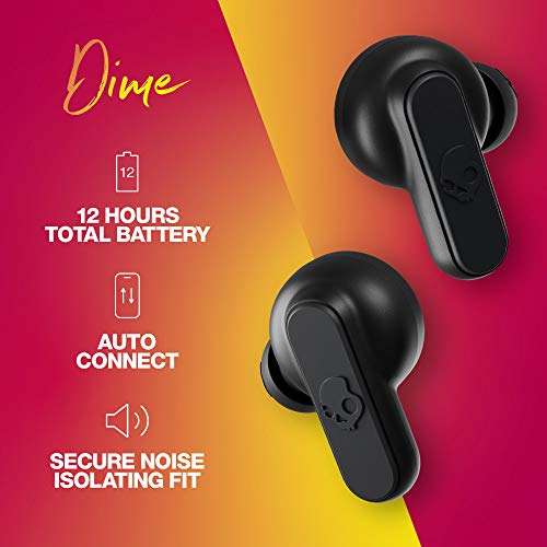 SKULLCANDY Dime True - Auriculares in-Ear inalámbricos, Color Negro